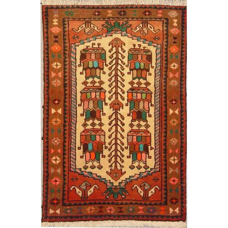One Of The Kind Persian Bakhtiar Rug 3'9" x 2'5"